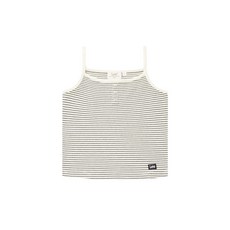 LEE 우먼 스트라이프 슬리브리스 골지 티셔츠 아이보리