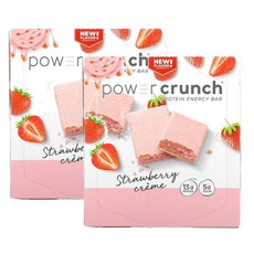 BNRG 비엔알지 파워 크런치 프로틴 에너지 바 딸기 크림 12p 480g, 2개