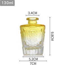 VITO 浮雕擴香玻璃瓶 130ml, 黃色漸層,銀色高分子塞, 1個