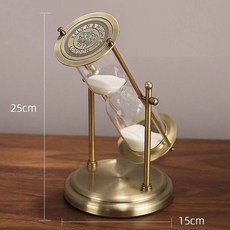 沙漏計時器5/10/15/30/60分鐘五金辦公室沙漏擺件家居飾品擺件批發, 60分鐘(14*14*24CM), 1個