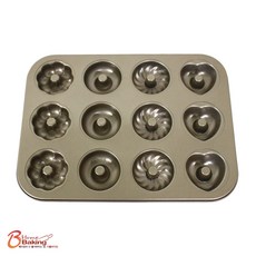 이홈베이킹 4가지모양도넛팬12구 금색, 1개
