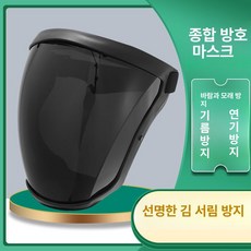 캡마스크 전면 투명 보호 안면가리개 김서림방지 작업용 방진 페이스쉴드, 블랙 프레임 블랙 렌즈 2쌍, 1개, 1개입