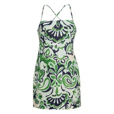 카라카라 기하학 프린트 크로스 백 미니 데이 드레스