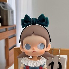 팝마트 지거 액션 피규어 인형 액세서리 BJD 인형 밀짚모자 머리띠 모자 헤어악세서리 베레모 스카프, 아기 없어  지가 가지 자매, 블루 리본 머리띠