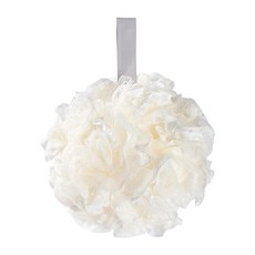 蕾絲邊帶掛繩沐浴球 厚款起泡洗澡球, 1個, 白色, 1個裝