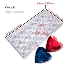 초콜릿 금형 폴리 카보네이트 발렌타인 데이 캔디 주방 제과 베이킹 과자 도구, 1개, 1. 1432-B-0816