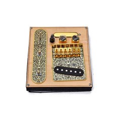 오그드니 기타 새들 브리지 3방향 스위치 컨트롤 플레이트 일렉트릭 넥 픽업 세트 6현 텔레캐스터 키트 교체용 골드 GMA16, 1개