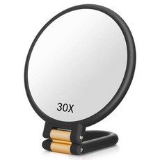 양면거울 확대 메이크업 화장 30배 탁상 마스카라, 블랙 1배 30배
