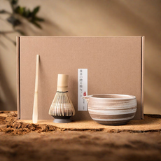 일본 다도 세트 전통 말차 녹차 다도 다기 세트 4 pcs set, 브라운, 4세트, 1개