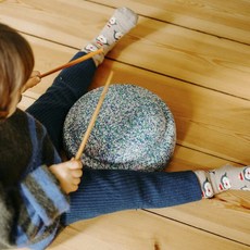 밸런스블록 균형 촉감 징검다리 놀이터 스텝 교구, 푸른 꽃 강돌 + 미끄럼 방지 스티커