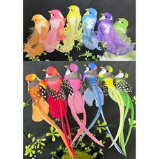 새모형 작은새 집게핀 12p 세트 모형새 미니새 버드 인테리어 장식 소품 참새 미니어처, 새모형 12개