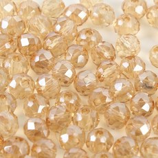 크리스탈 유리 론델컷 론델 비즈 3mm AB, 1세트, F0354. 라이트브라운