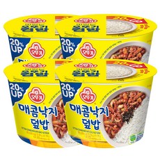 오뚜기 맛있는 컵밥 매콤낙지덮밥, 280g, 4개