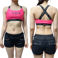 코러스라인 CWS 23002 X자 볼륨숏탑 (7가지색상), 형광분홍