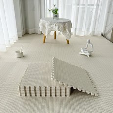 반전 사계절 면마 조립식 퍼즐 매트 단열 냉기 차단 러그 매트 커팅 물세탁 가능 러그 매트 DIY 셀프시공 퍼즐 매트 10mm, 40개, 베이지색