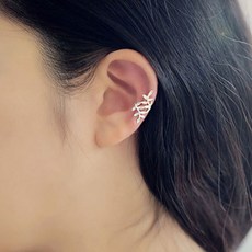 귀찌 원터치 구멍없이 귀안뚫는 쁘띠 잎사귀 나뭇잎 이어커프 큐티 귀걸이 러블리 넝쿨 귀에거는 싱그러운