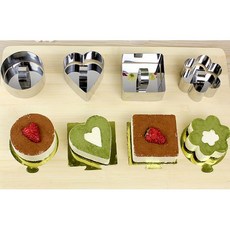 大祺百貨 不鏽鋼慕斯圈 餅乾壓模 4件組, 詳見包裝, 詳見包裝, 圓型