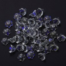 50Pcs 꽃 모양의 Lampwork 비즈 벚꽃 스페이서 크리스탈 유리 쥬얼리 DIY 만들기 팔찌 헤어 귀걸이 공급, Aurora