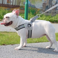 강아지 하네스 원터치 가슴줄, 1개, 그레이