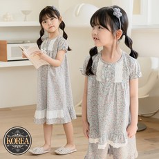 여아 잠옷 공주 원피스 파자마 상하세트 M베리BL(순면)