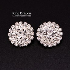 투명한 라인스톤 버튼 의류 여성 코트 스웨터 가디건 바느질 바느질 20MM 6개/세트 실버 색상 섕크백 KD173-1, [01] 옵션1