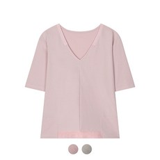꼼빠니아 절개 디테일 브이넥 반팔 티셔츠_CADU5WKS840