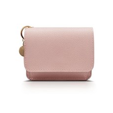 [ 867925 ] AfitLulu 여성용 단색 지갑 뒷면 지퍼와 작은 펜던트가 있는 현금 카드 신분증 및 동전을 위한 창이 카드 핑크 모던