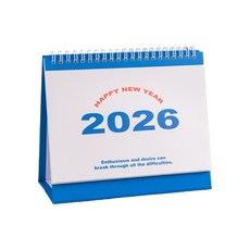 2026년 테이블용 월간 달력 트윈 코일 제본 1월부터 12월까지 12개월 분량 Office Home과 호환되는 학사용 달력 플래너, 1개, 파랑색