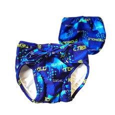 Flamewing專業嬰兒防水游泳褲 玩水褲 尿布褲 嬰兒泳褲 防漏尿布褲 游泳尿布, 1個, 深藍運動星防水泳褲,S, S