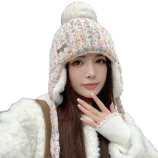 巴黎精品護耳帽保暖帽毛帽，毛球秋冬保暖防風女帽子，現貨秒發