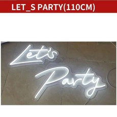 글자조명 네온사인간판 생일 축하 기념일 led 파티 조명, 16_렛츠 파티 110cm 웜 화이트