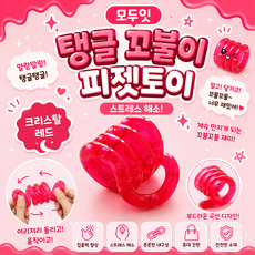 모두잇 탱글 꼬불이 피젯토이 스트레스 해소, 1개, 크리스탈 레드