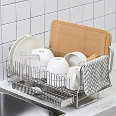 라임키친 식기 건조대 올 304 스텐 자동 물빠짐 슬림형 올인원, 1개, 304스테인리스, 1단