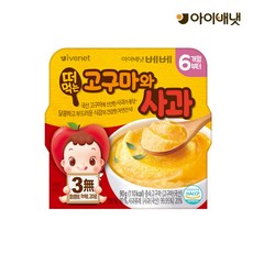 아이배냇 유아용 베베 떠먹는고구마와 사과 퓨레 90g, 혼합맛(고구마 / 사과), 1개