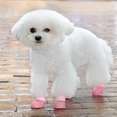 바모펫 강아지 장화 반려동물 레인부츠 방수신발, 1개, 핑크