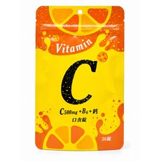 維他命 C500mg+B6+鈣 口含錠, 1, 30份