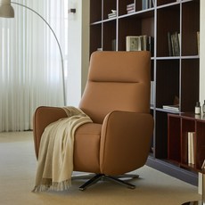 (1만원 쿠폰할인) 스칸디아 베를린 듀얼 USB 1인용 전동 리클라이너 가죽 소파 쇼파의자, 카멜