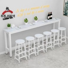 카페 창가테이블 거실 베란다 바테이블 슬림 탁자, 화이트 대리석 선반