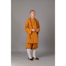 弘喧 佛教僧服 棉麻竹布 禪意, 土黃