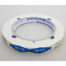 두리 마스킹테이프 백색 마스킹 1.2cmX 40M 종이테이프, 미색（백색 1.2cm x 40M）