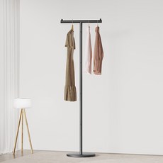 AIpina 매장용 T자형 인테리어 철제 스탠드 옷걸이 튼튼한 행거 옷가게행거, 블랙01