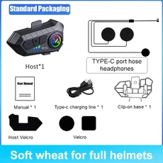 Y10 바이크 오토바이 헬멧 블루투스 헤드셋 무선 헤드폰 음성 제어 이어폰 방수 핸즈프리 통화 MP3 플레이, 01 Soft Mic, 01  Mainland