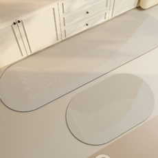 온더맷 규조토 빨아쓰는 주방매트 2종세트, 베이지웨이브