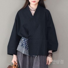 퓨전여성한복상의 퓨전한복 중년 법복 생활한복 아름다운 재킷 개량 데일리 저고리 린넨