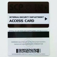 SCP scp 재단 키 만능 카드 1 2 3 4 5 등급, INTERNAL SECURITY