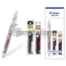 파이롯트 지워지는 볼펜 프릭션3색 0.38mm 리필 세트, 1개, 3색 0.38 NC투명1개+리필(흑1+혼합1개)