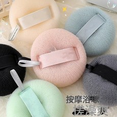 DIU 簡約沐浴球洗澡浴花起泡泡搓澡兩用不散花沐浴球洗浴用品, 1個, 1個裝, 綁帶按摩沐浴球-粉色+掛鉤:如圖