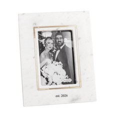 Mud Pie 화이트 4X6 마블 설립 2026 웨딩 프레임