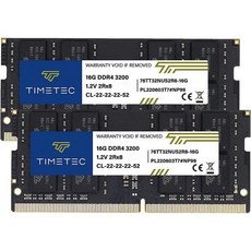 타임텍 프리미엄 32GB KIT(2x16GB) DDR4 3200MHz(또는 2933)MHz 또는 2666MHz) PC4-25600 비완충 1.2V CL22 2Rx8 듀얼 랭크, 2개