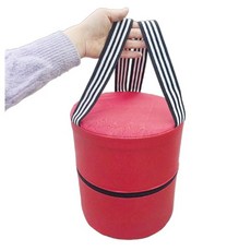 국내산 빨간 레자 다용도 작업방석 원형 특대 약지름25cm x 높이26cm 농사용 밭일 농업용 갯벌 김장 의자, 4개